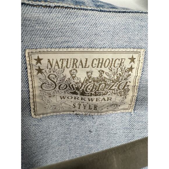 Sostanza Workwear Blue Denim Jacket Chore Pockets Rancher Size Large - Picture 5 of 11